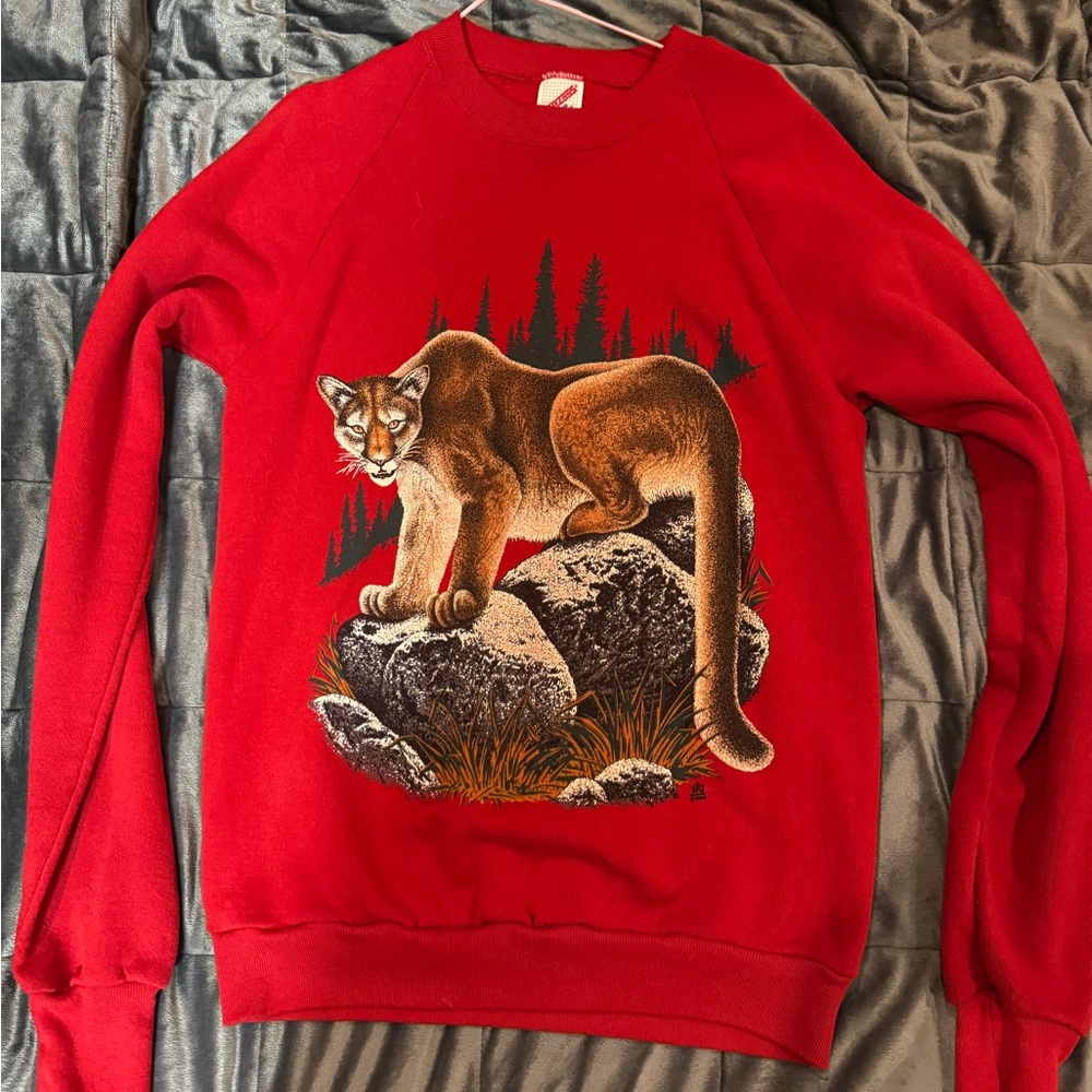 Vintage Red Graphic Sweatshirt